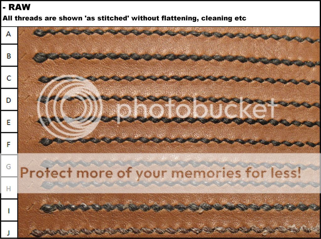 Hand Sewing Thread Comparison 10 Threads In A Row Sewing Leather